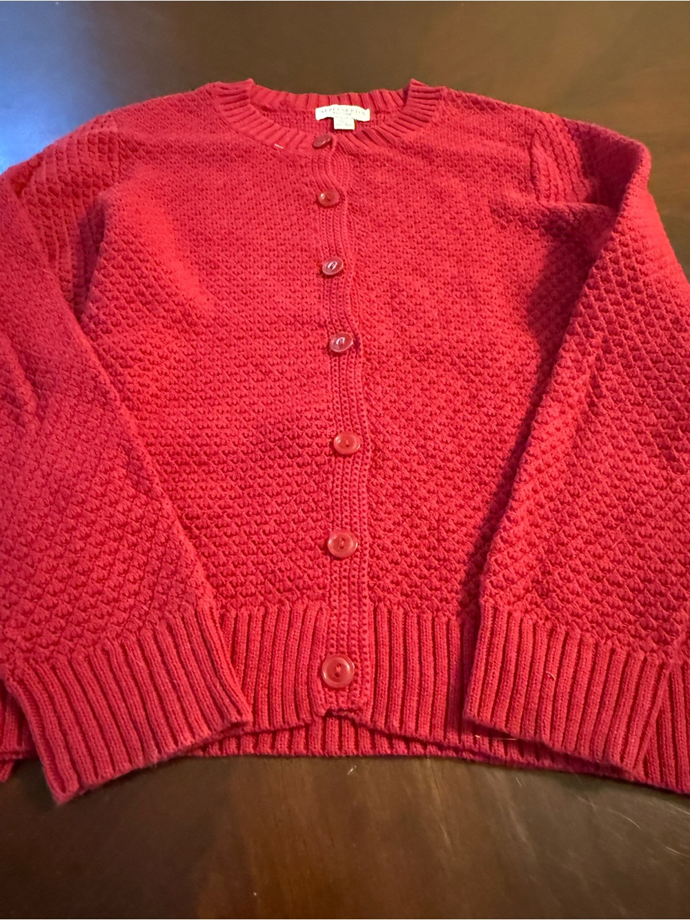 Appleseed's Red Textured Button-Front Cardigan
